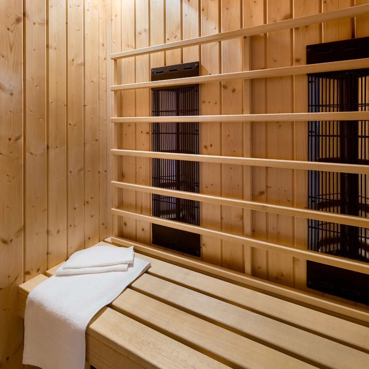 Sauna ad infrarossi in legno - dettaglio panca